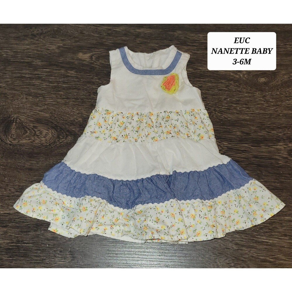 Nanette Baby Spring Dress Size 3-6m Infant Summer Sleeveless EUC